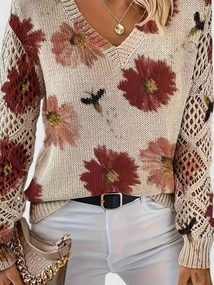 Aurélie - Elegante Trui met Bloemendessin