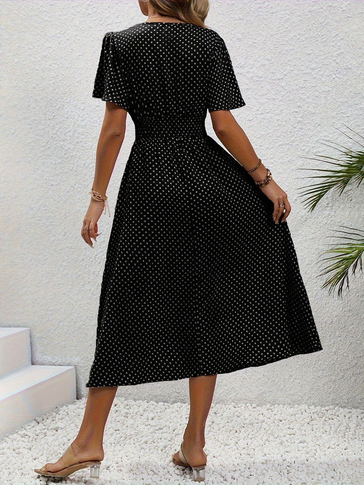 Élisa - Elegante Pois Jurk