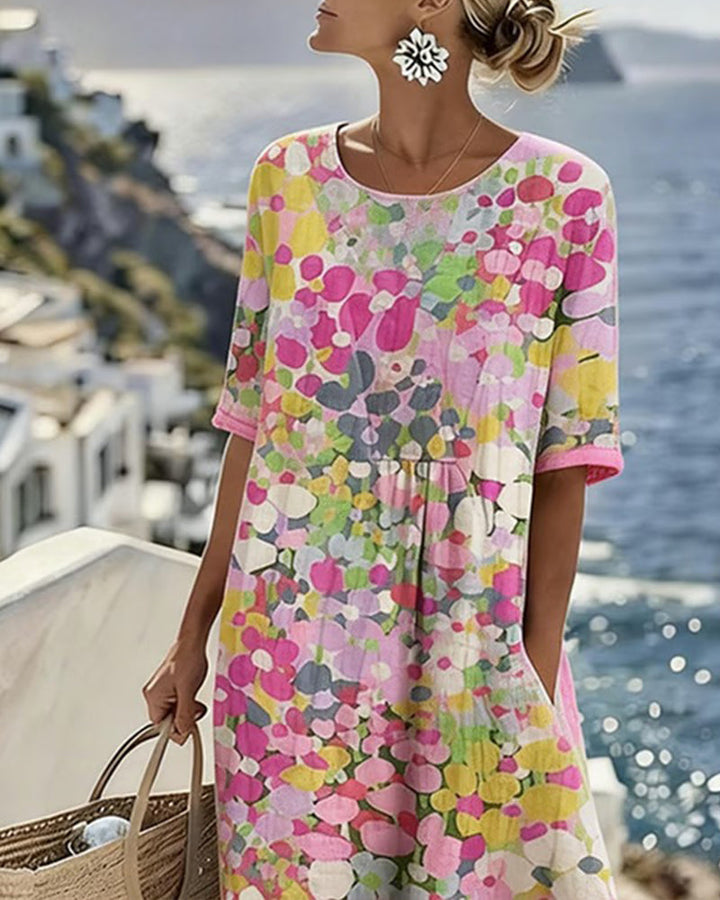JASMINE - ELEGANTE FLORELE ZOMER MIDI JURK