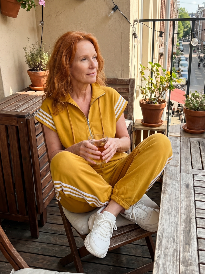 Lark - Jumpsuit met Rits en Streep Panelen