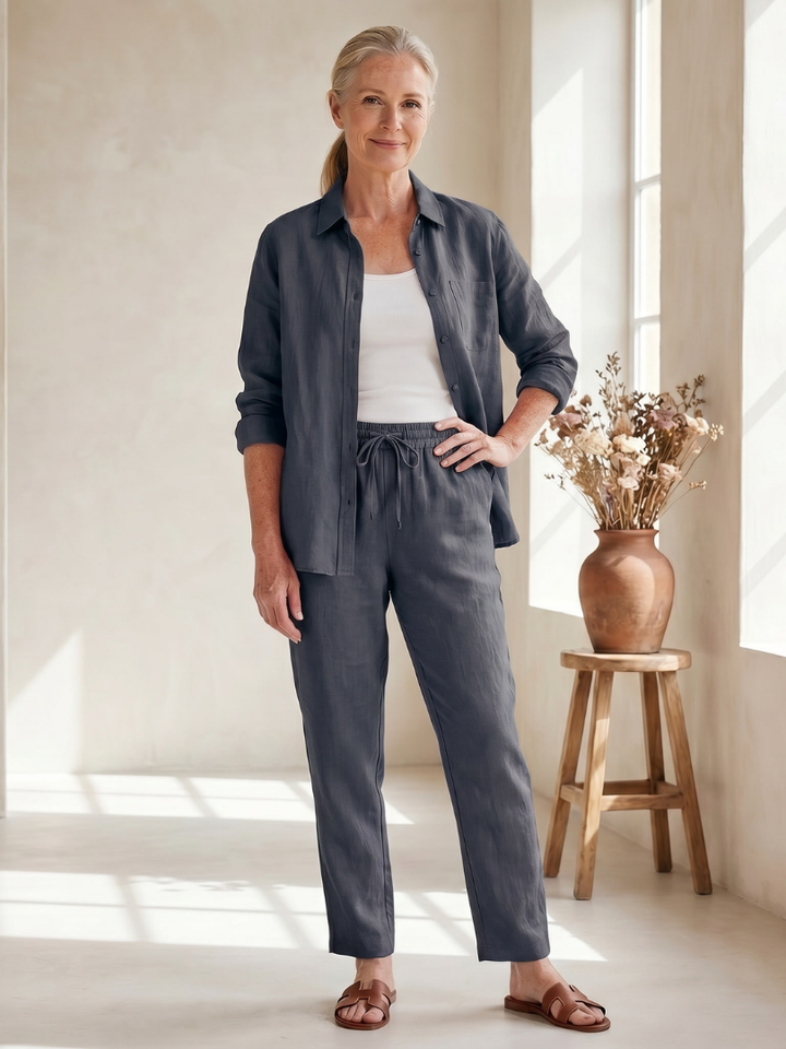 Noor - Lange Mouwen Shirt Tapered Broek Set