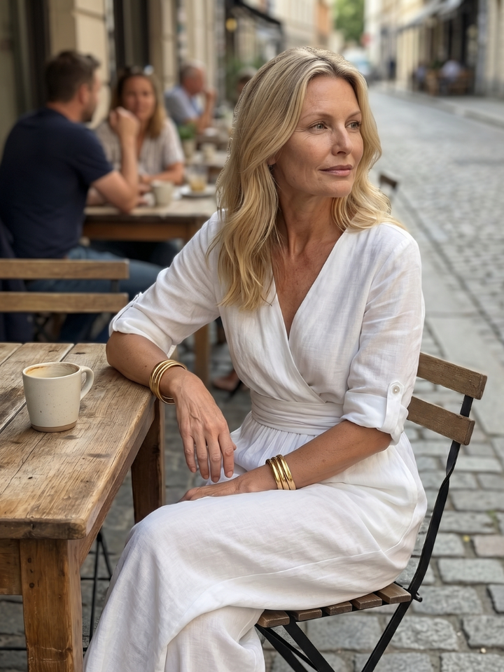 Wanda - Cross Front Wijde Pijpen Jumpsuit