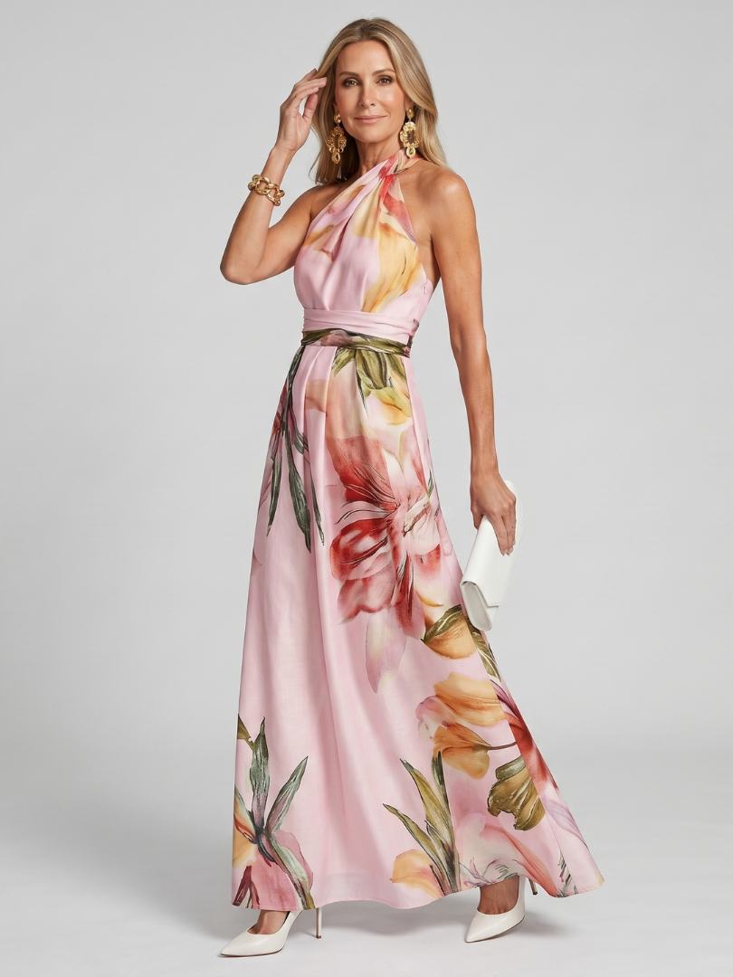 Hester - Zachte Halter Vloeiende Rok Maxi Jurk