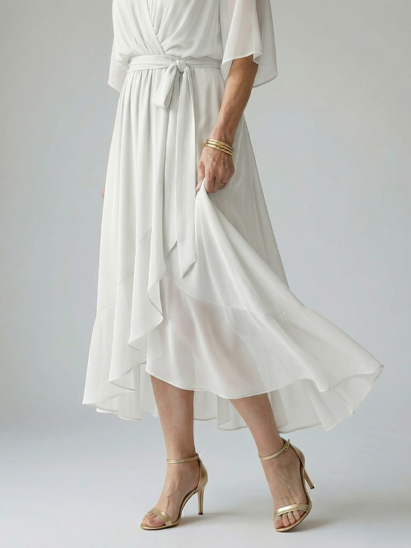 Elric - Lichte Drape Midi Jurk