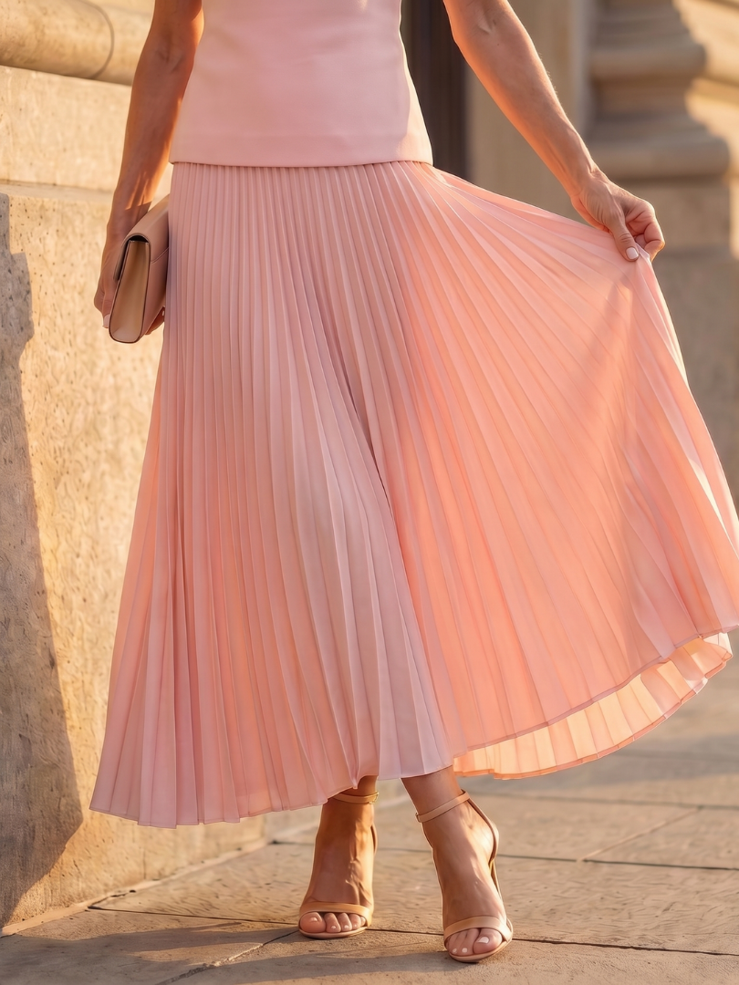 Rhodes - Gestructureerde Bodice Met Plissé Rok Set