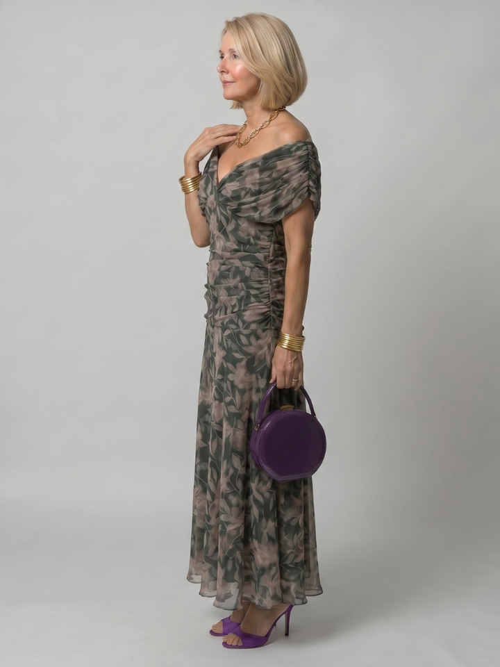 Calen - Off Shoulder Flow Midi Jurk
