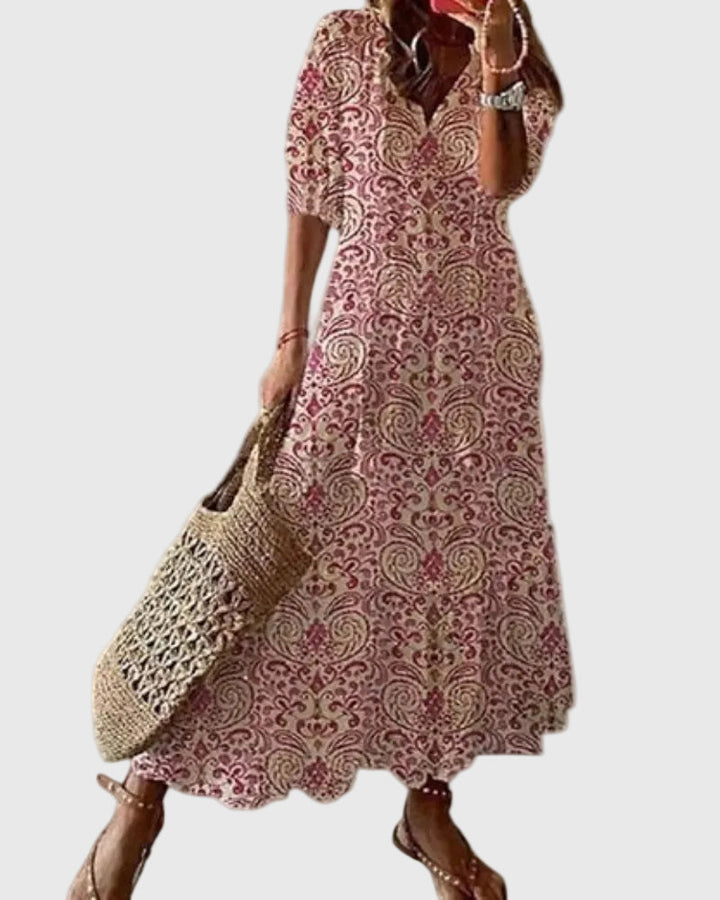 Amalia - Boho Vintage Zomer Maxi Jurk
