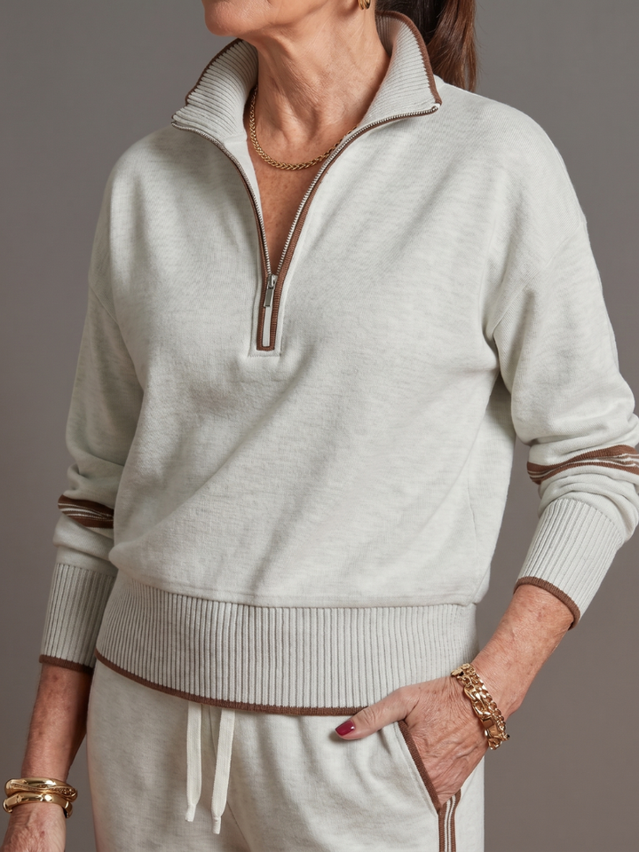 Regen - Zip Hals Lange Mouwen Zijkant Streep Broek Set
