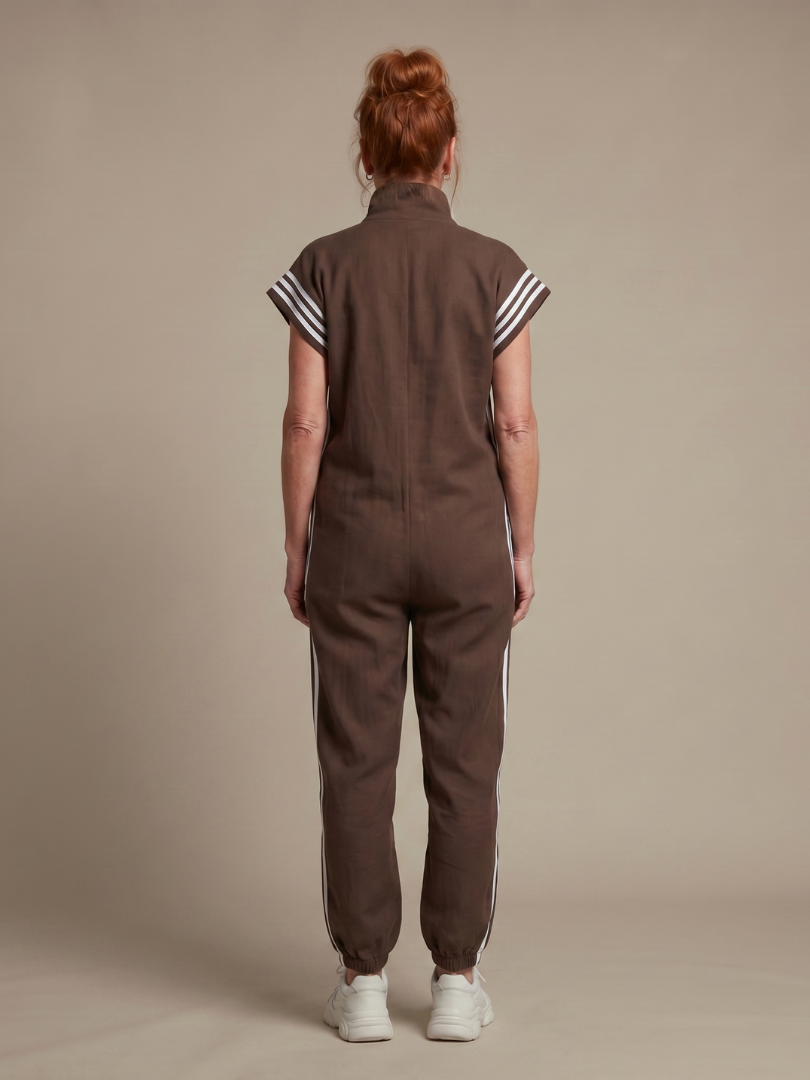 Lark - Jumpsuit met Rits en Streep Panelen