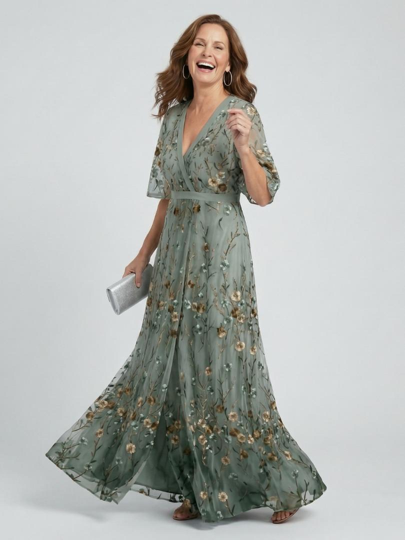 Selora - Halter Bloom Flow Maxi Jurk