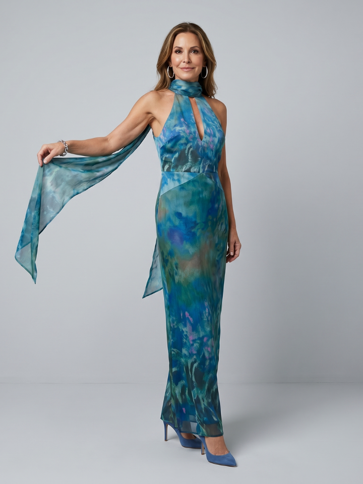 Juniper - Mouwloze Maxi Jurk met Halternek