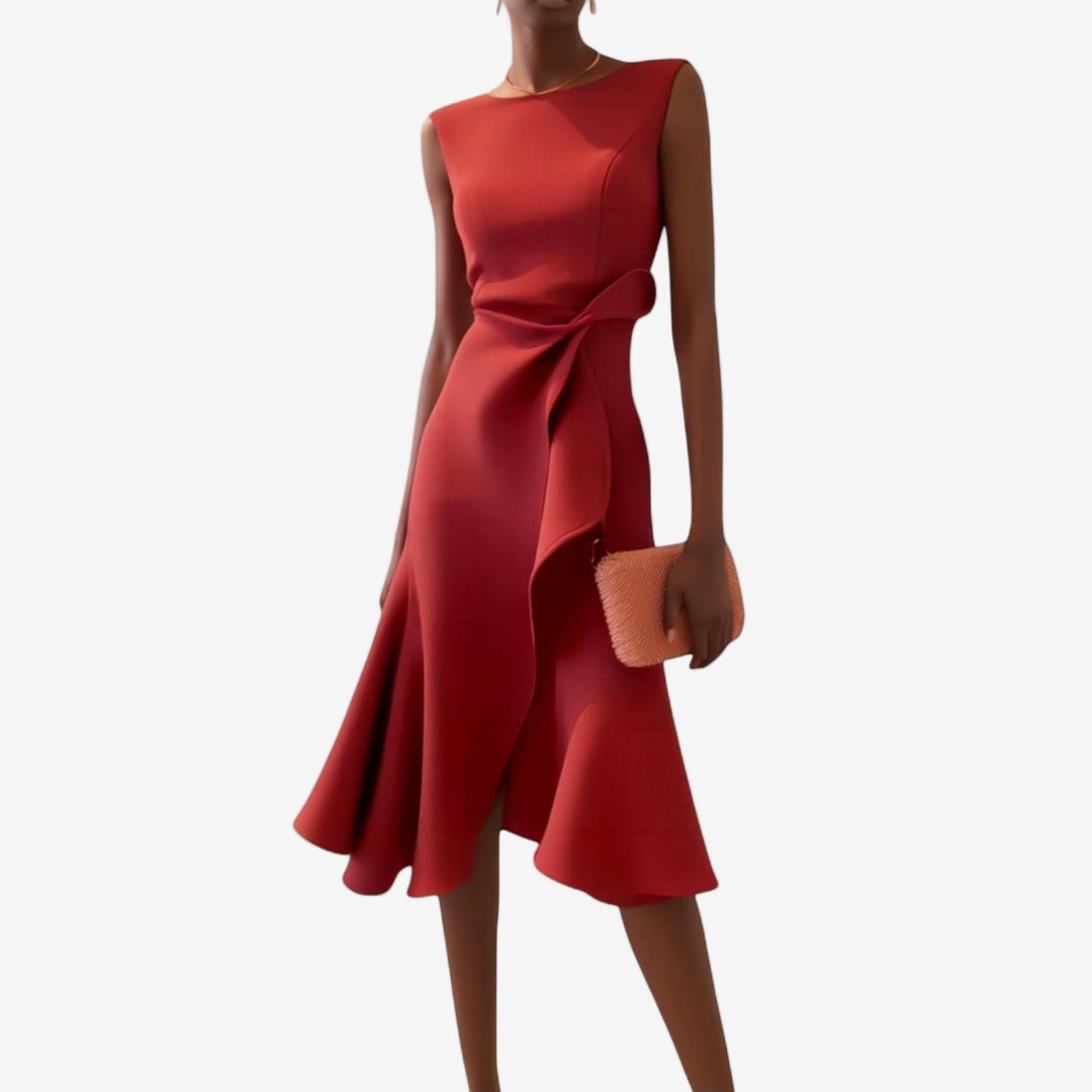 Eliana - Elegante Midi-jurk met asymmetrische snit