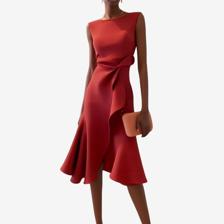 Eliana - Elegante Midi-jurk met asymmetrische snit