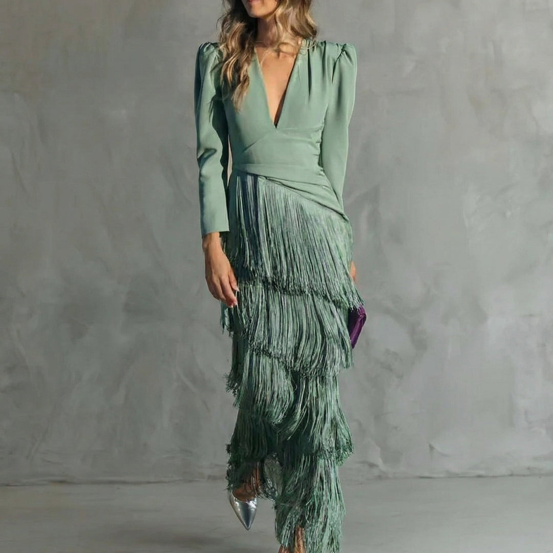 Ximena - Elegante Jurk Franges