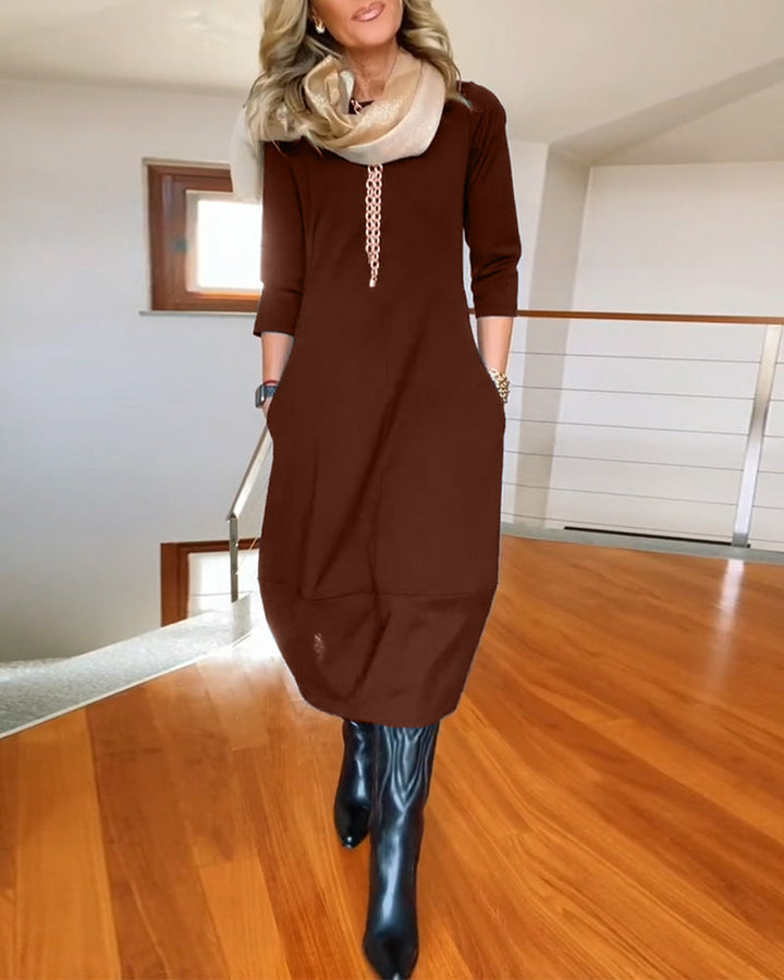 VALENTINA - Elegante Maxi Jurk die het Silhouet Verfijnt en Dagelijks Comfort Biedt