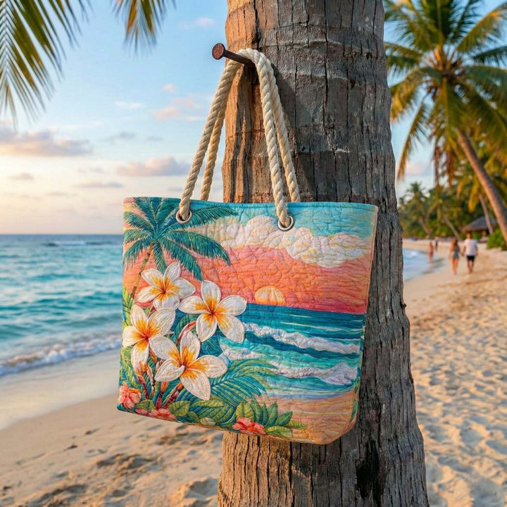 Tropische Vibe Gewatteerde Strandtas