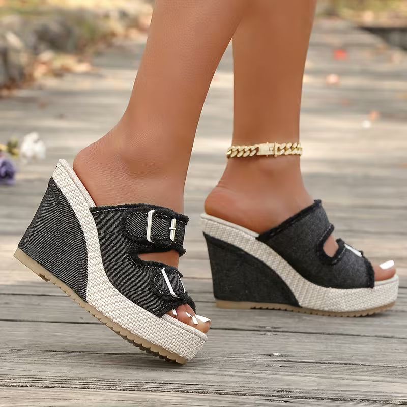 Atelier - Fray Edge Wedge Sandalen