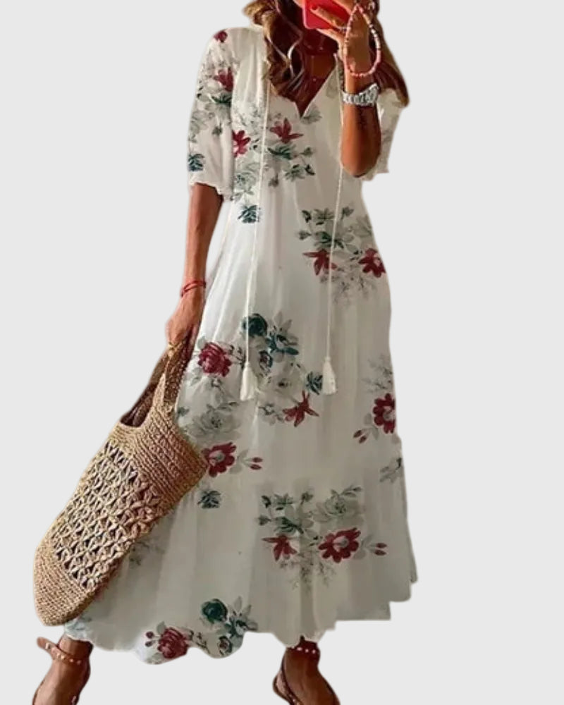Amalia - Boho Vintage Zomer Maxi Jurk