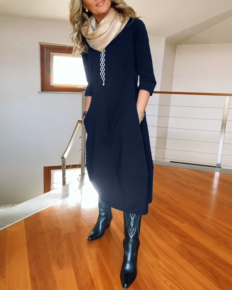VALENTINA - Elegante Maxi Jurk die het Silhouet Verfijnt en Dagelijks Comfort Biedt