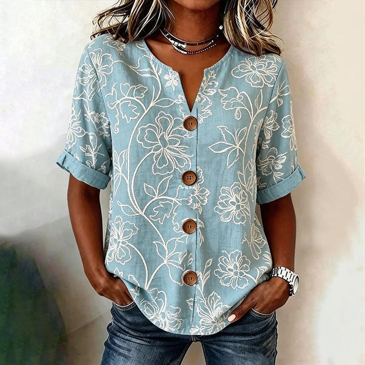 Élise - Vintage blouse met bloemenprint