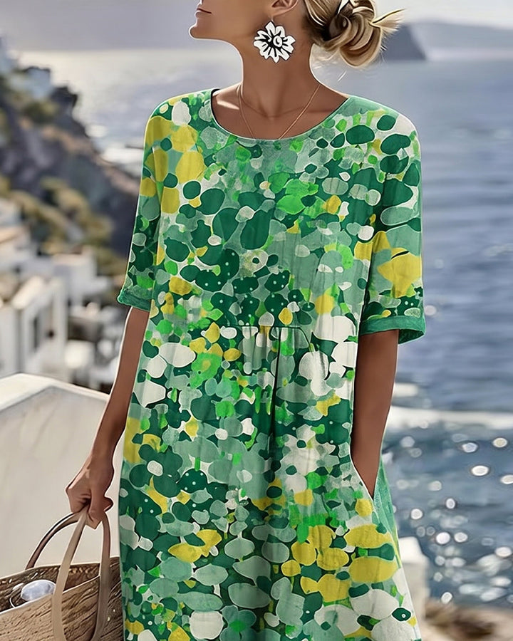 JASMINE - ELEGANTE FLORELE ZOMER MIDI JURK