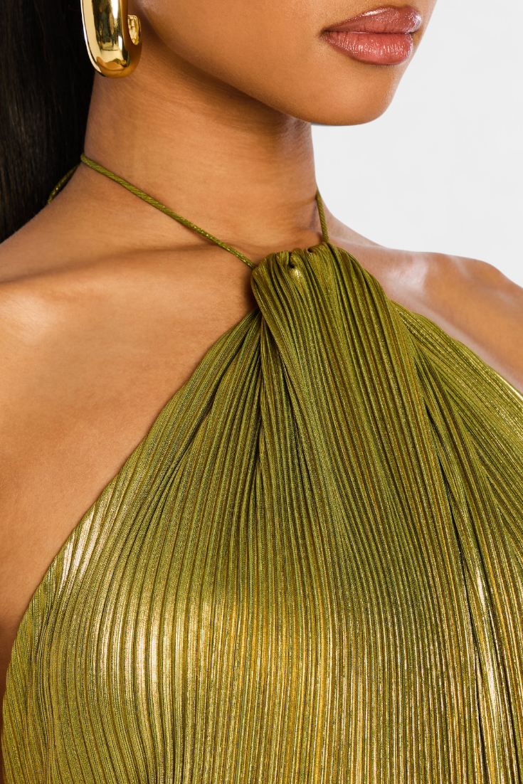 Athena - Maxi Jurk Gouden Glans
