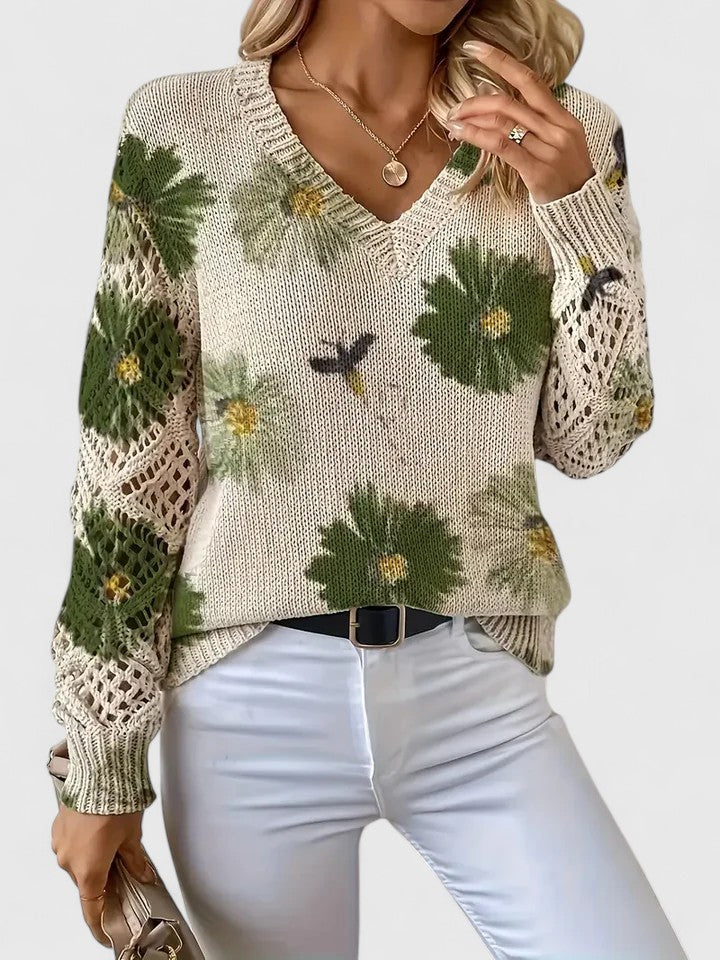 Aurélie - Elegante Trui met Bloemendessin