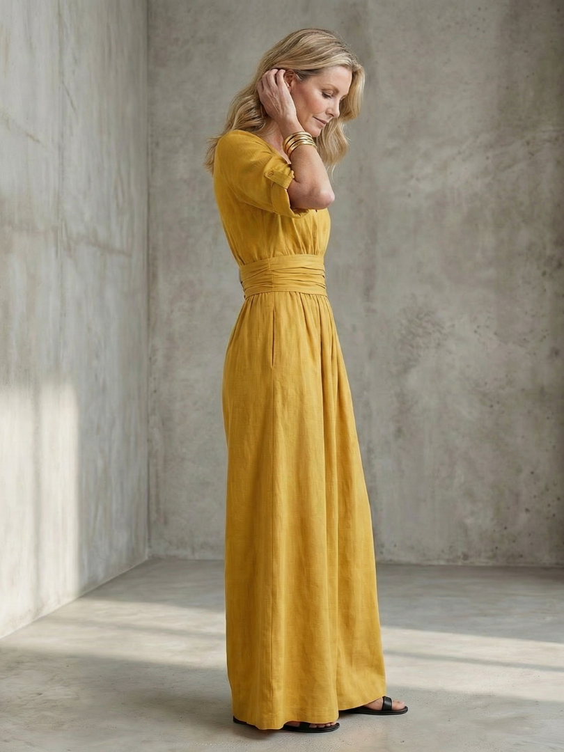Wanda - Cross Front Wijde Pijpen Jumpsuit