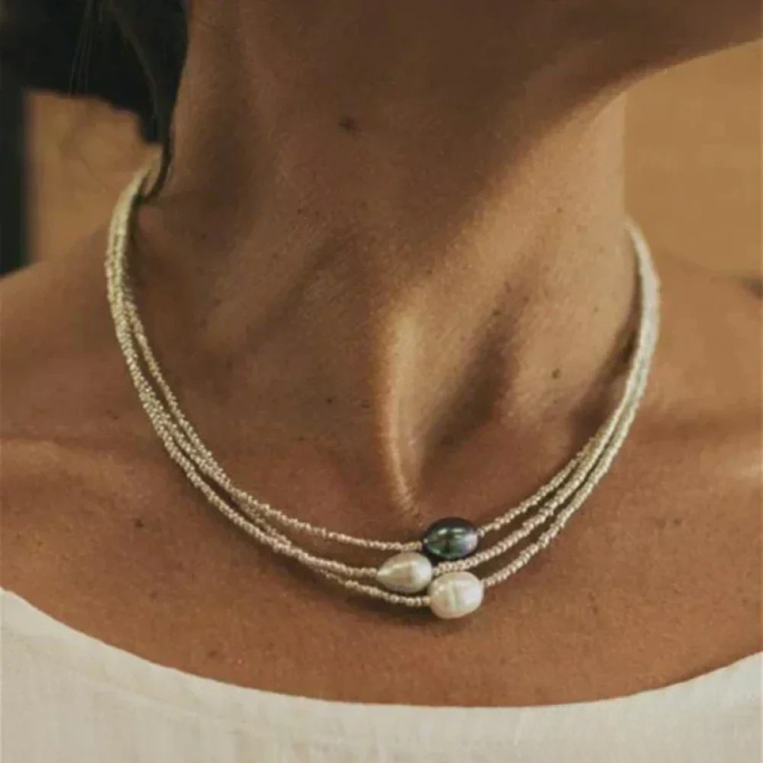 Antiek stijl parelcollier