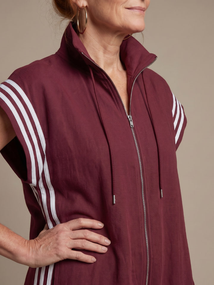 Lark - Jumpsuit met Rits en Streep Panelen