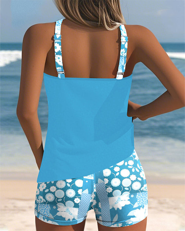 SABRINA - Tweedelig Badpak met Comfortabele Pasvorm en Bloemig Strandstijl