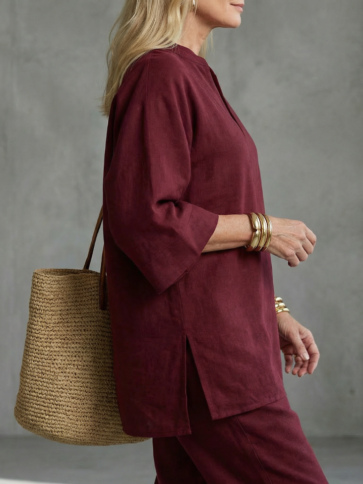 Georgiana - V-Hals Tuniek Met Gathered Broek Set