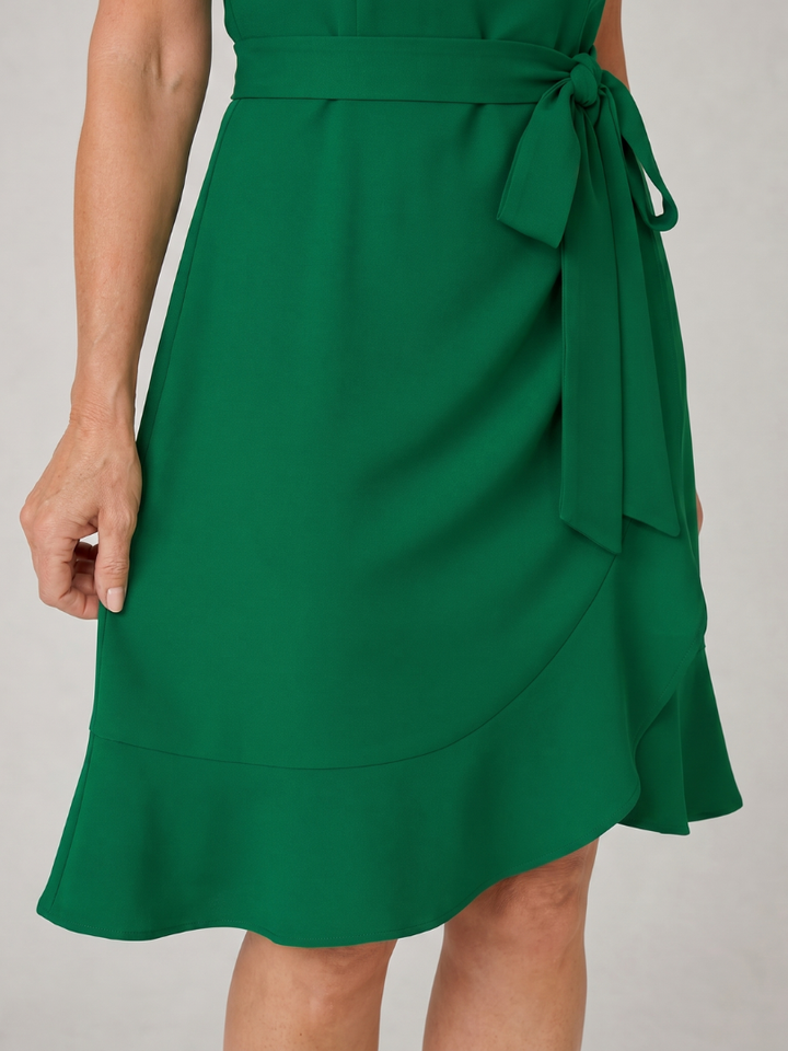 Ruosa - Mini-jurk met korte pofmouwen en zijstrikdetail