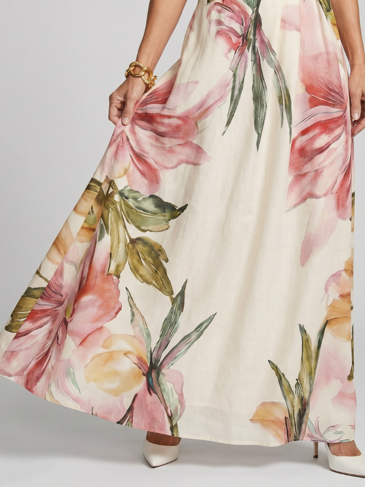 Hester - Zachte Halter Vloeiende Rok Maxi Jurk