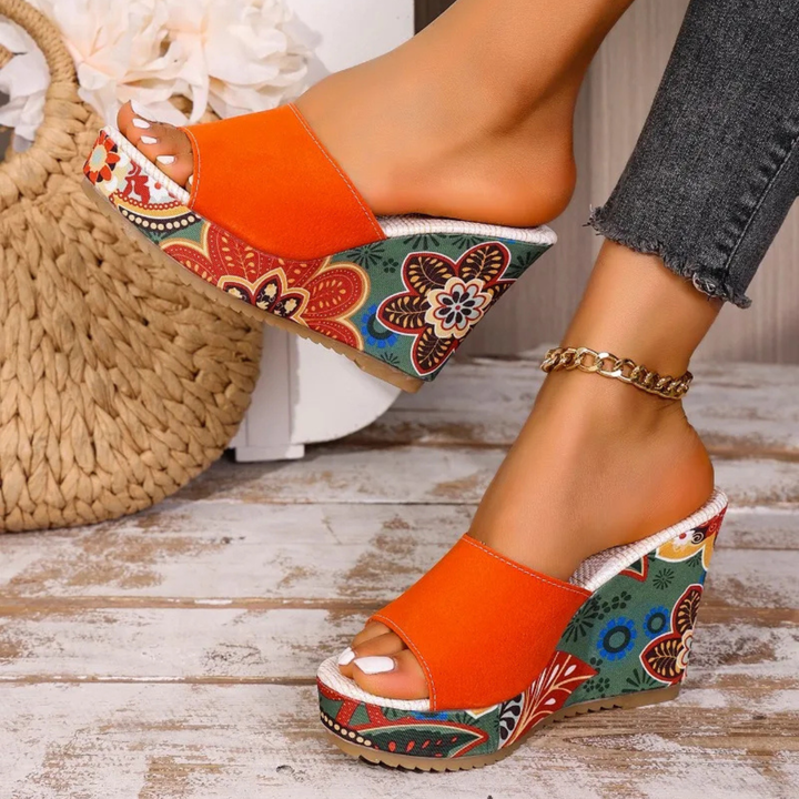 Mireya - Gevoerde Sandalen met Boheemse Print
