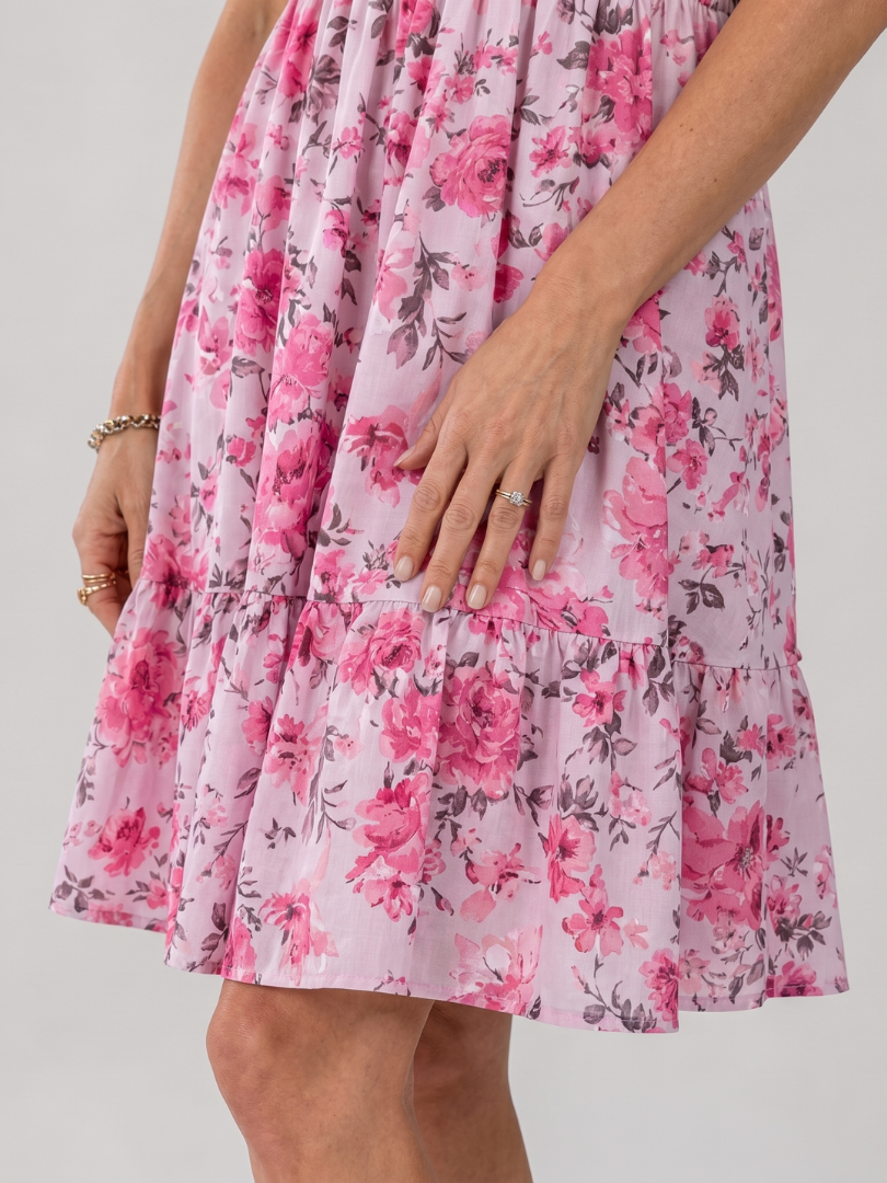 Rosabelle - Spaghetti Schouderband Bloemenprint Jurk Tot de Knie