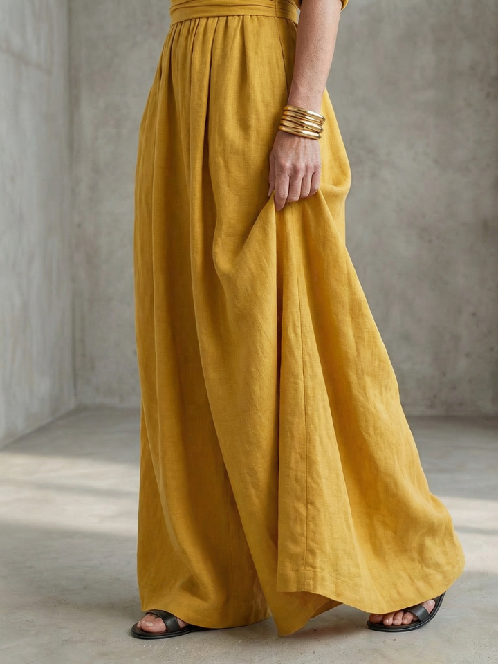 Wanda - Cross Front Wijde Pijpen Jumpsuit