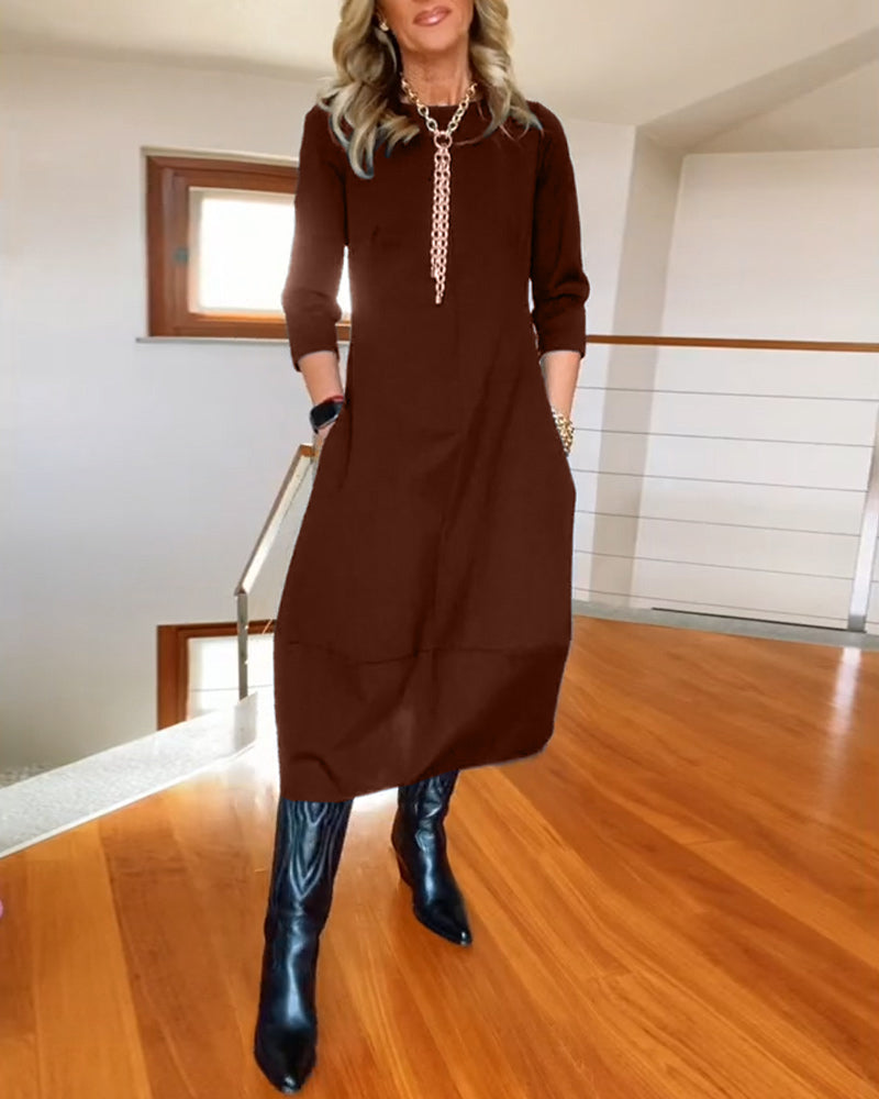 VALENTINA - Elegante Maxi Jurk die het Silhouet Verfijnt en Dagelijks Comfort Biedt
