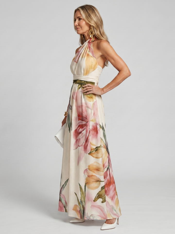Hester - Zachte Halter Vloeiende Rok Maxi Jurk