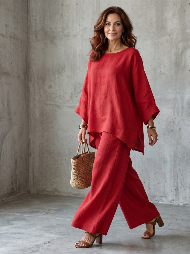 Prue - Oversized Tuniek en Wijde Broeken Set