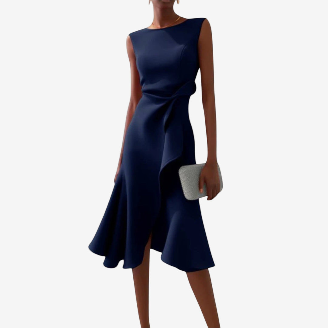 Eliana - Elegante Midi-jurk met asymmetrische snit