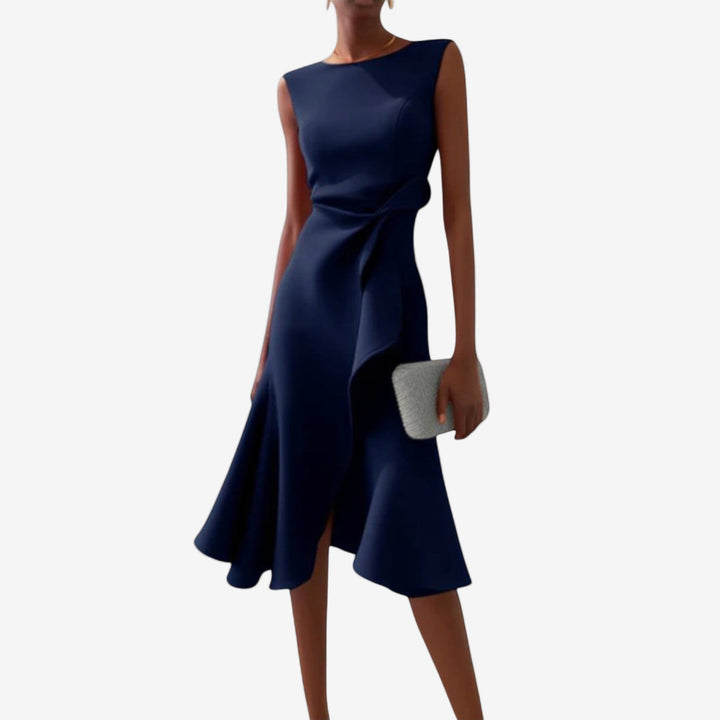 Eliana - Elegante Midi-jurk met asymmetrische snit