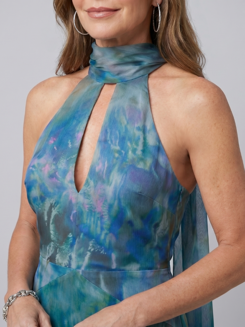 Juniper - Mouwloze Maxi Jurk met Halternek