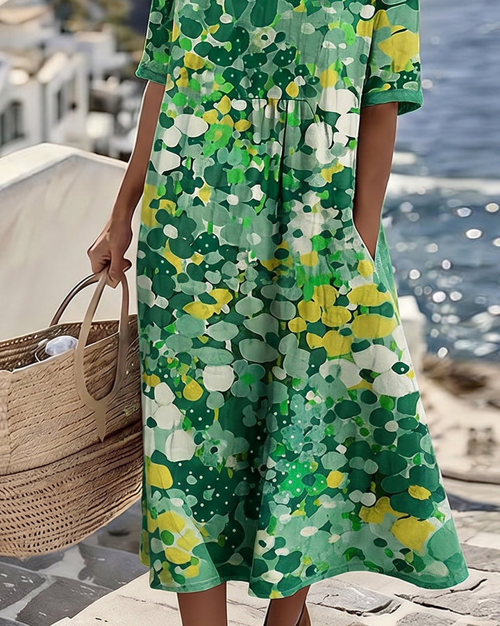 JASMINE - ELEGANTE FLORELE ZOMER MIDI JURK
