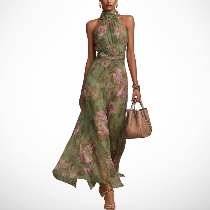 Piper - Lange Elegante Bloemenjurk