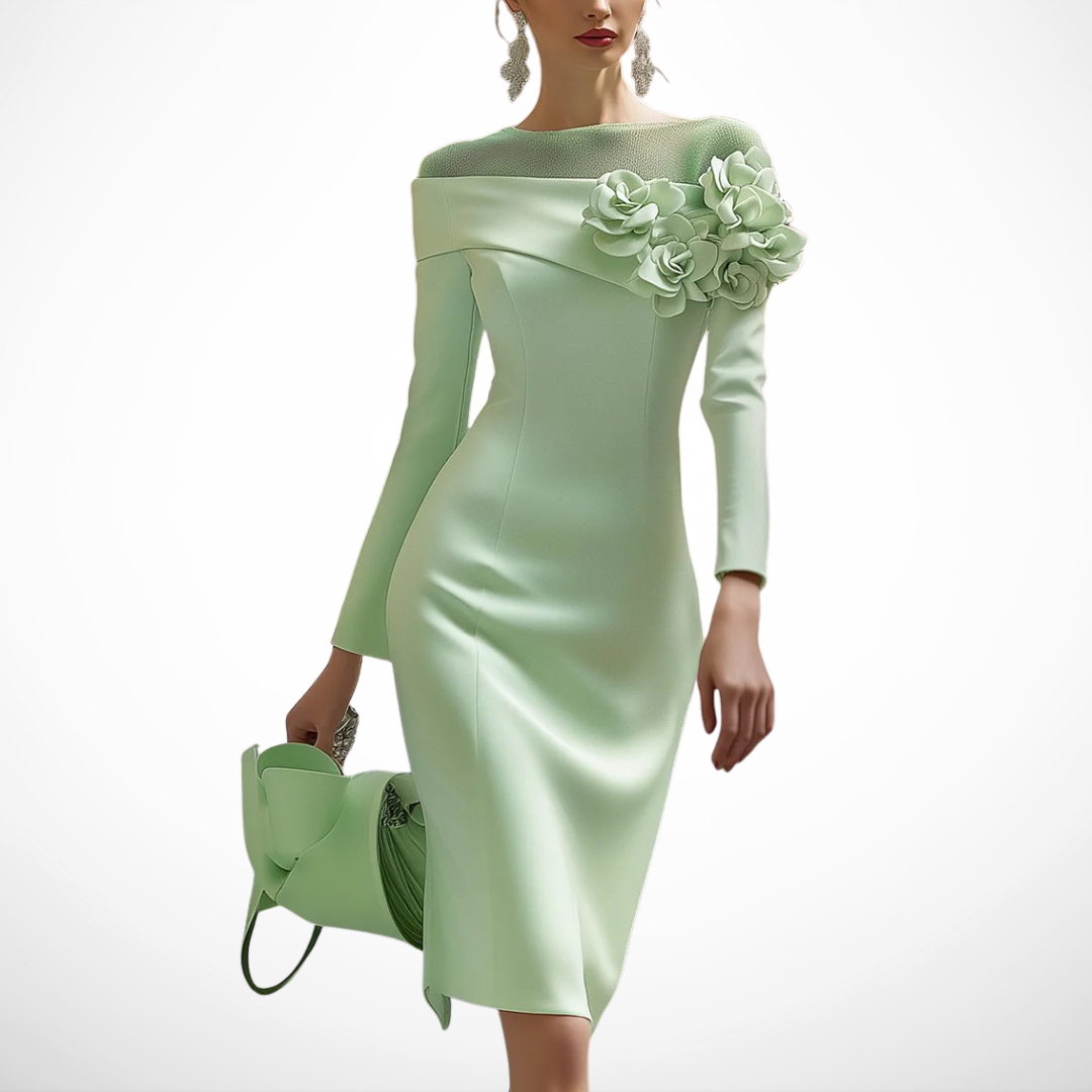 OPHELIA - LUXE JURK MET BLOOTGESCHUINE SCHULDERS