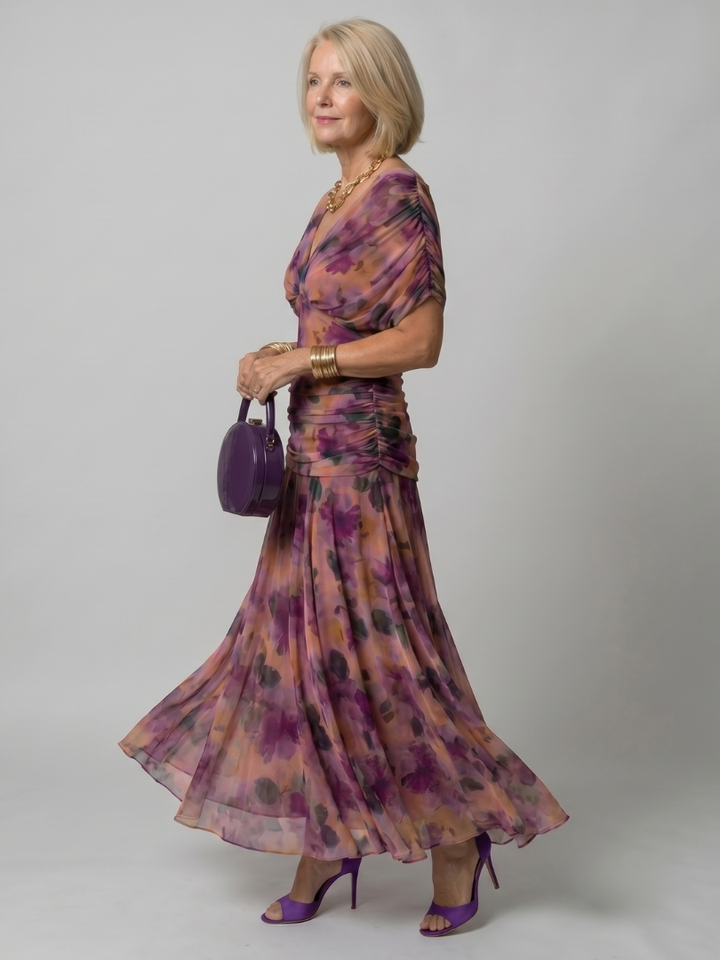 Calen - Off Shoulder Flow Midi Jurk