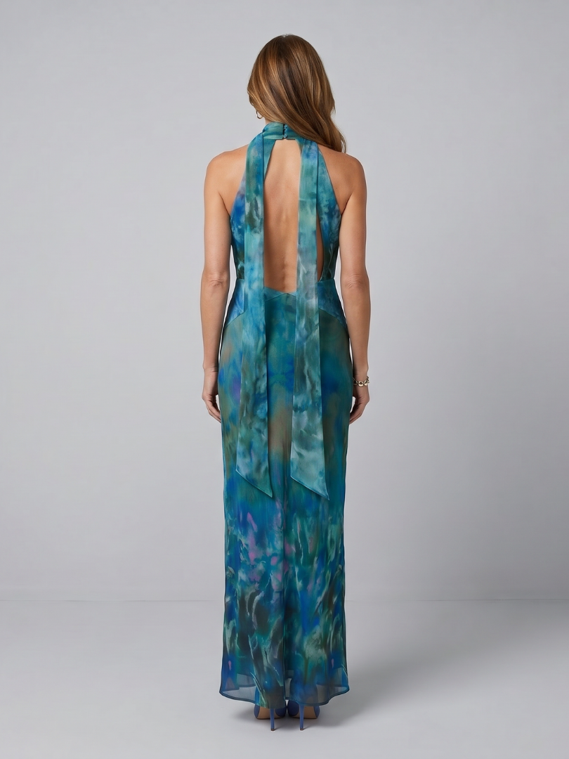 Juniper - Mouwloze Maxi Jurk met Halternek