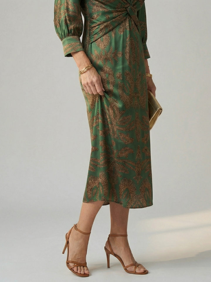 Lune - Natuurlijke Wrap Midi Jurk