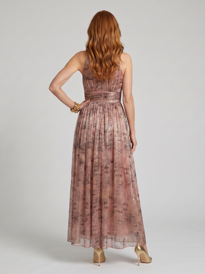 Imogen - Textured Finish Mouwloze Midi-jurk